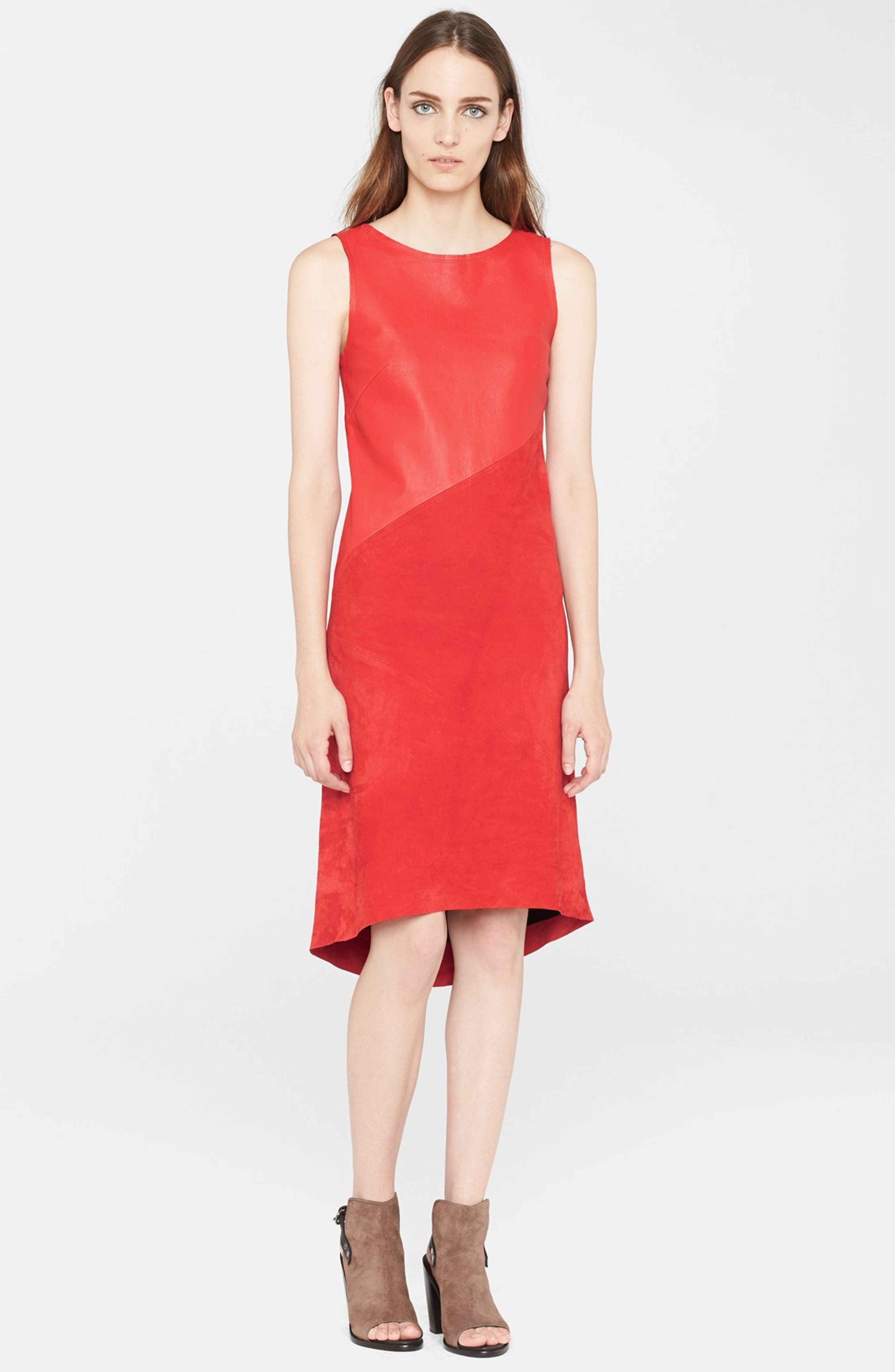rag & bone 'Gracie' Sleeveless Leather & Suede Dress | Nordstrom