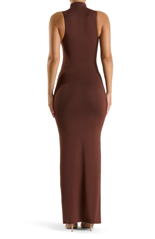 Shop Naked Wardrobe Bae-sic Sleeveless Dress In Chocolate