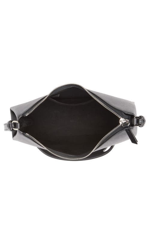 Shop Maison Margiela Small Snatched Leather Shoulder Bag In Black