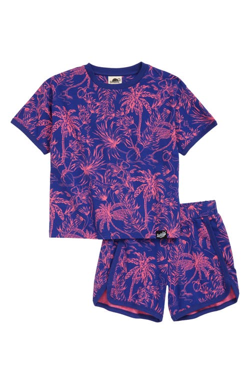 Boardies Kids' Palm Tree Print Organic Cotton Blend T-Shirt & Shorts Multi at Nordstrom,