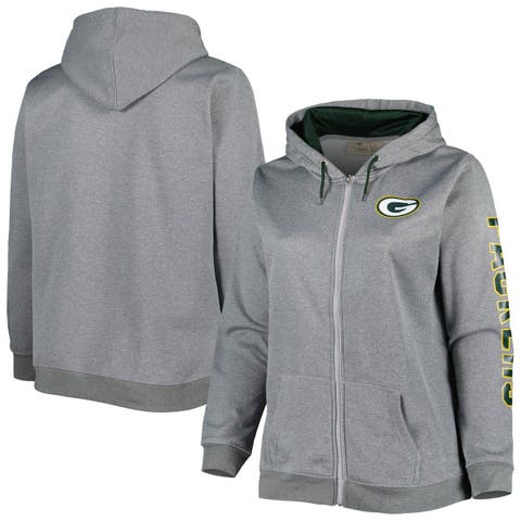 Women's Green Bay Packers Antigua Heathered Charcoal Reward Pullover  Sweatshirt