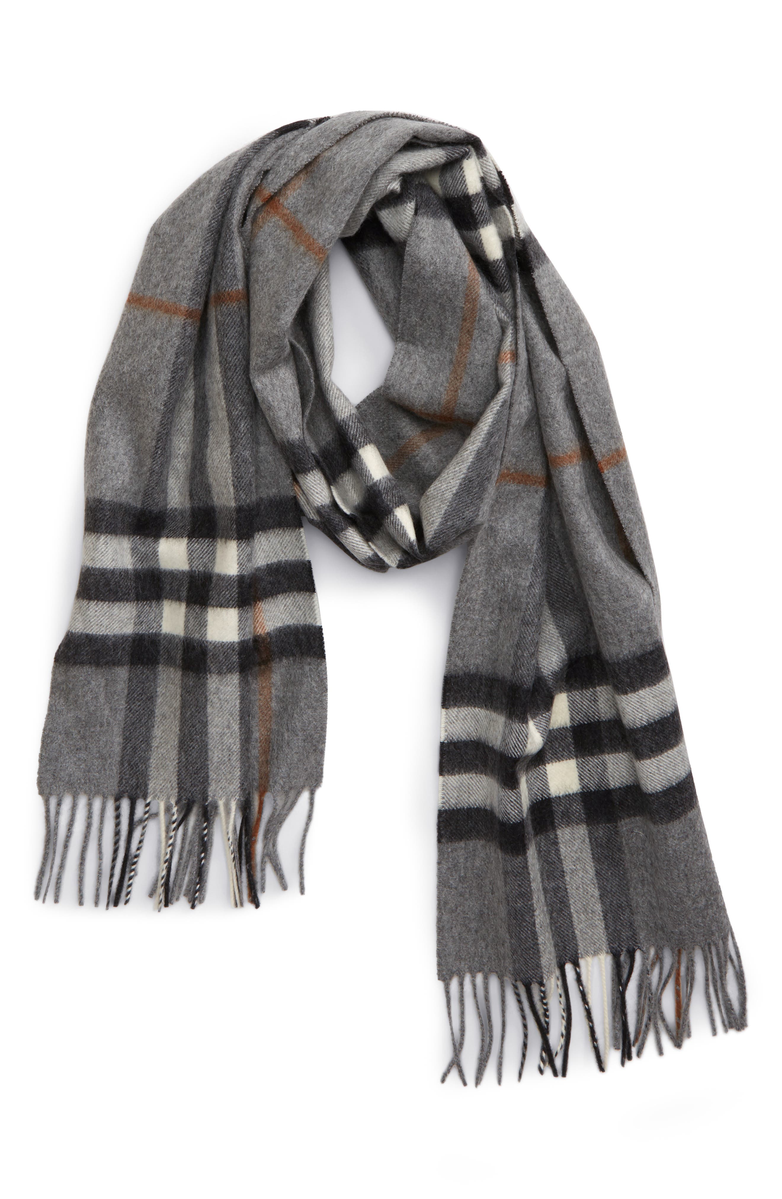 Men 100% CASHMERE Warm Soft Wool Scarf Horizontal Stripe MADE IN SCOTLAND Beige 