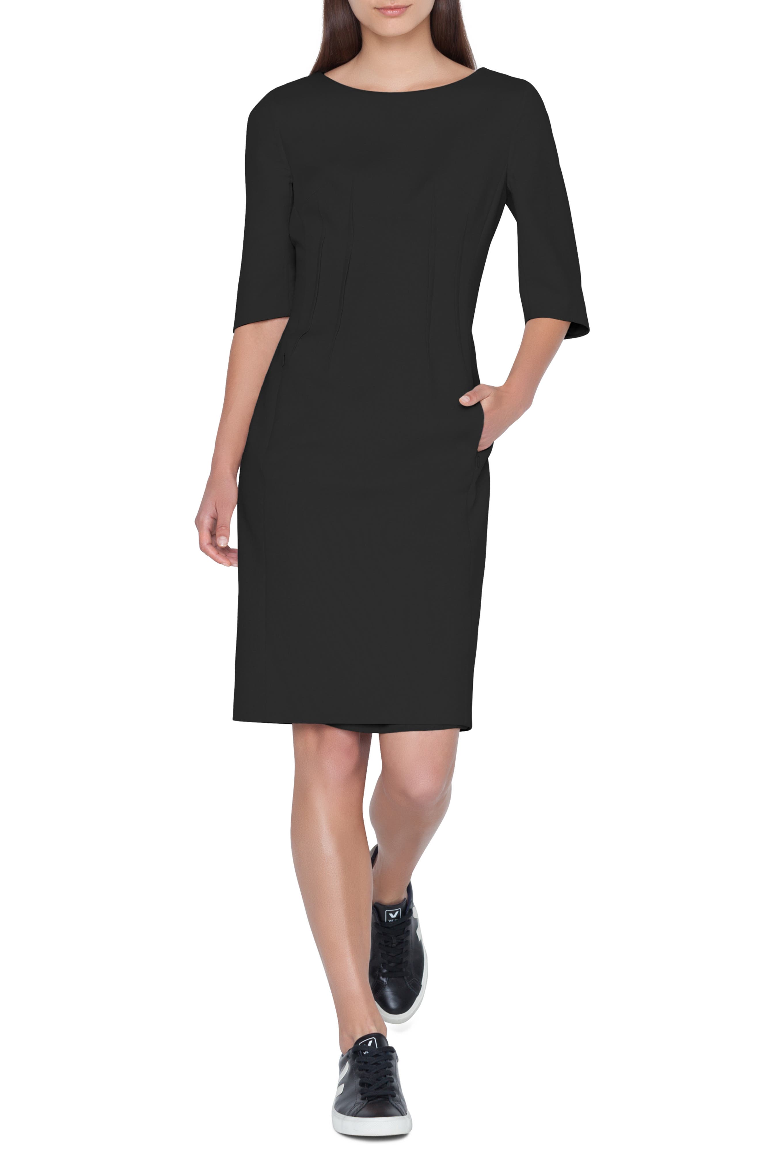 Akris Cotton Blend Dress, Black