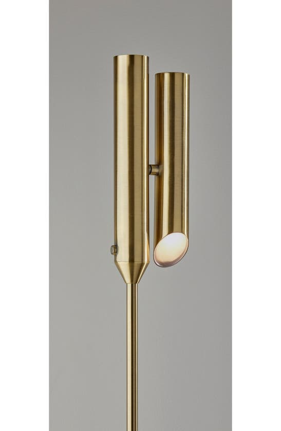 Adesso Lighting Vega Led Torchiere Floor Lamp In Antique Brass