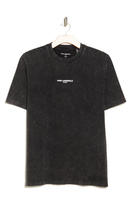 Karl Lagerfeld Oversize Stonewash Cotton Graphic T-shirt In Charcoal