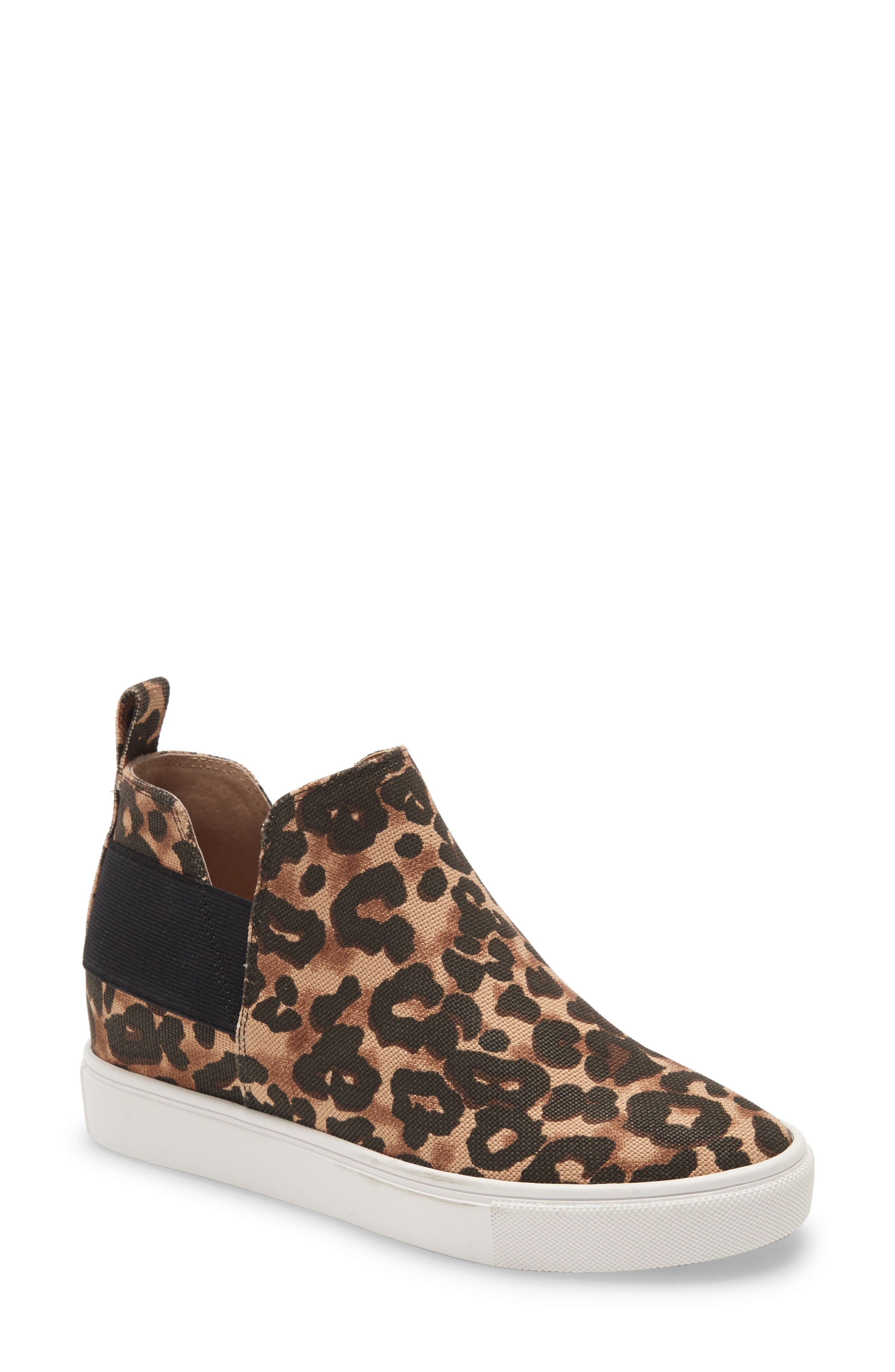steve madden leopard slip on sneakers