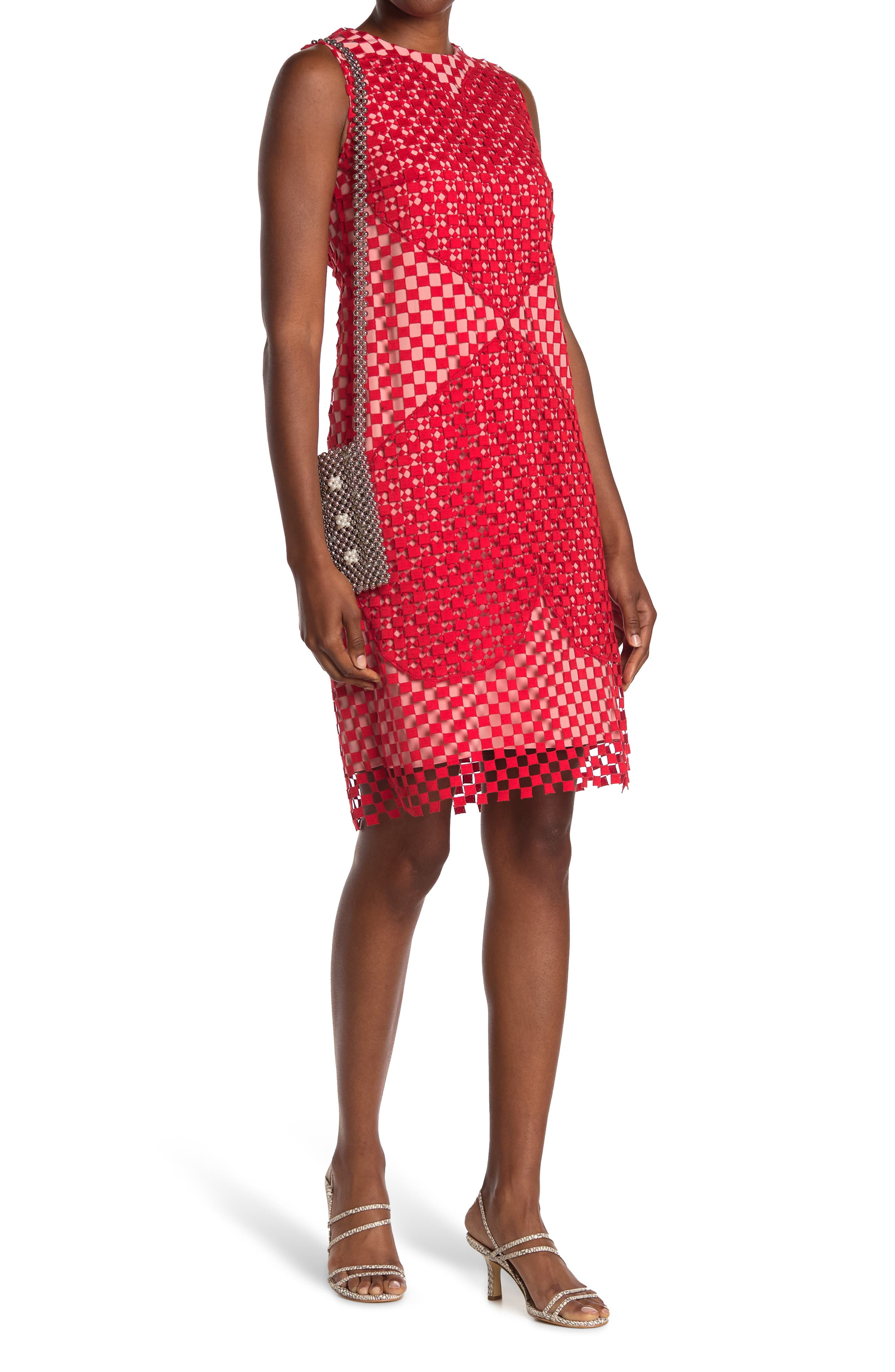 embroidered shift dress