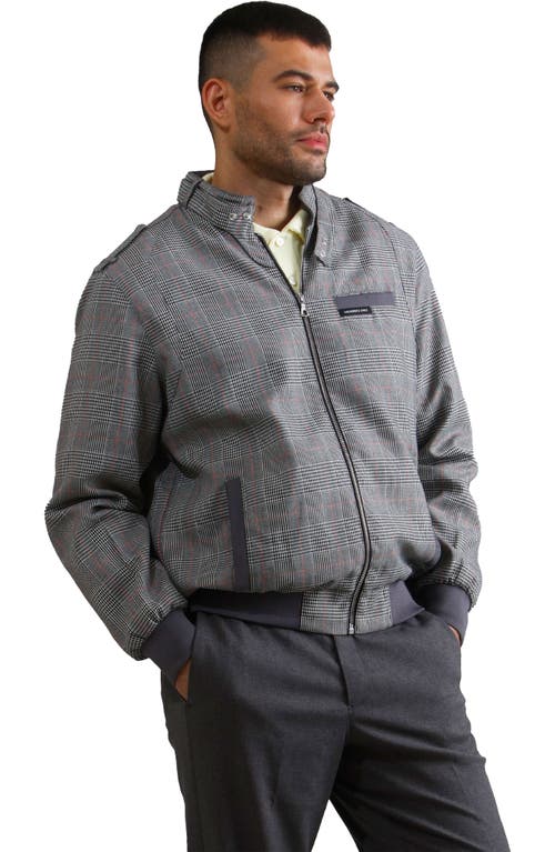 Shop Members Only Anderson Glen Plaid Iconic Racer Jacket In Grey Print