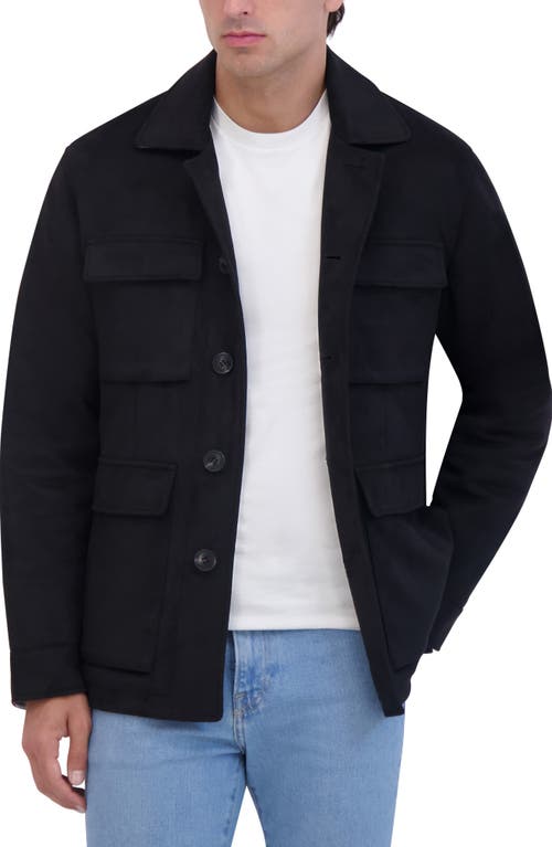 Robert Graham Faux Suede Safari Jacket In Black