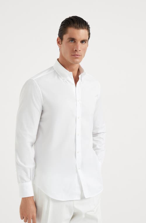 Shop Brunello Cucinelli Twill Shirt In White