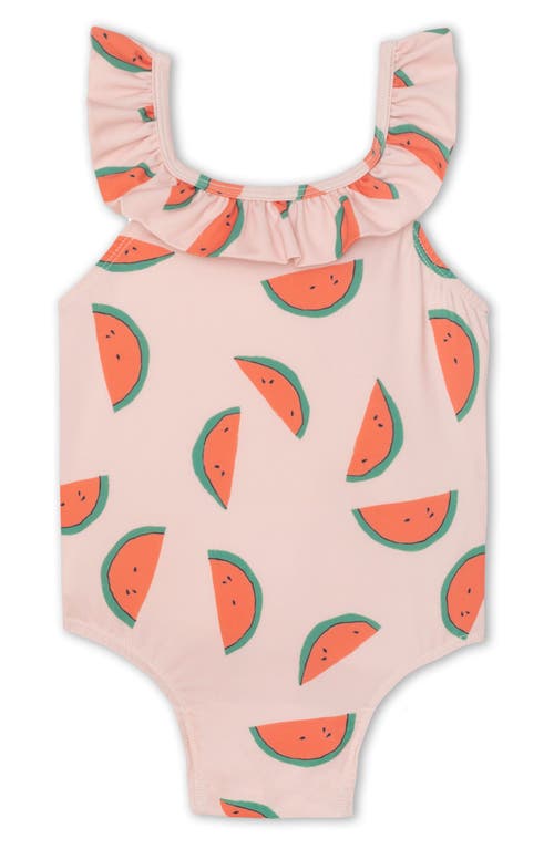 Mon Coeur Kids' Watermelon One-piece Swimsuit In Sepia Rose/multi