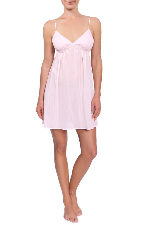 Everyday Ritual Liv Cotton Babydoll Chemise in Blush Pink