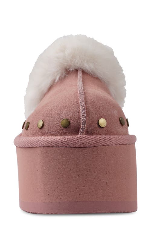 Candies Candie's Sutton Faux Fur Platform Clog In Pink Suede