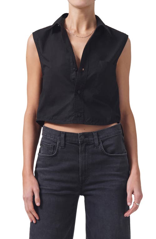 Citizens Of Humanity Ander Cotton Sleeveless Crop Top In Black