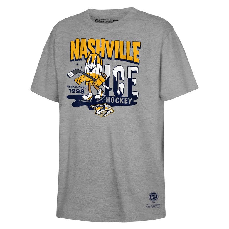 Mitchell & Ness Kids' Youth  Gray Nashville Predators Popsicle T-shirt