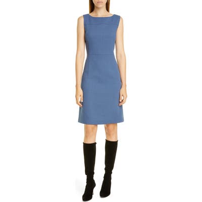 Lafayette 148 New York Jojo Wool Crepe Sheath Dress, Blue