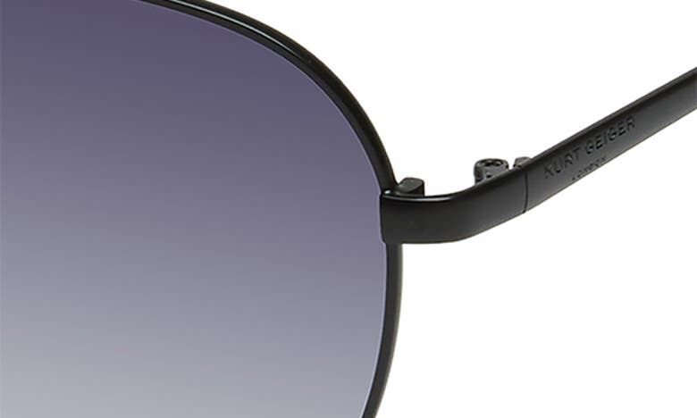 Shop Kurt Geiger 61mm Aviator Sunglasses In Black Crystal Green/ Smoke