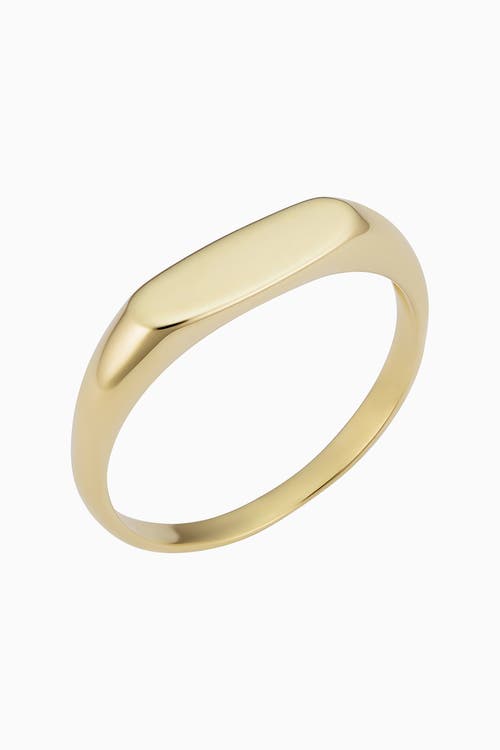 Oradina 14k Yellow Gold Florence Linear Signet Ring In Yellow Gold