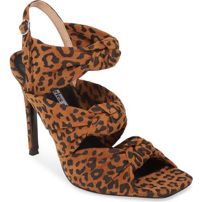 Charles David Vinnie Knotted Slingback Stiletto Sandal, Brown