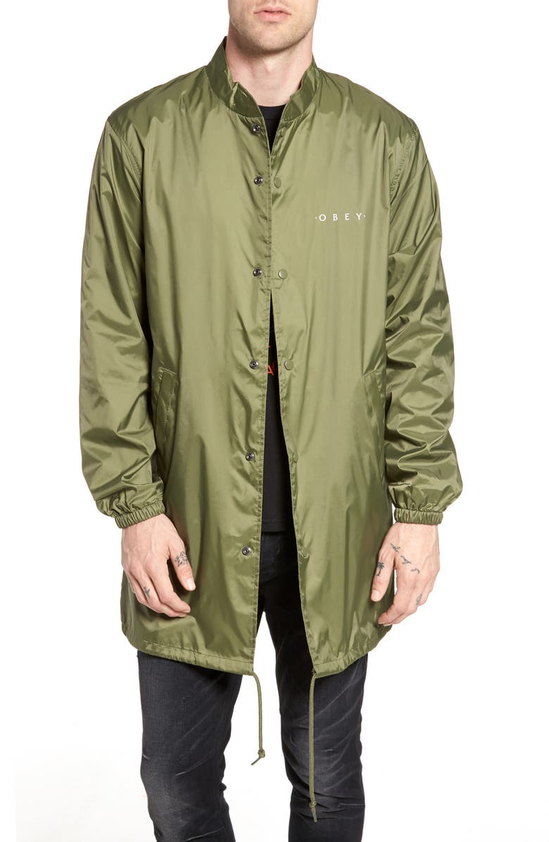 Download Obey Novel Mock Neck Nylon Jacket | Nordstrom