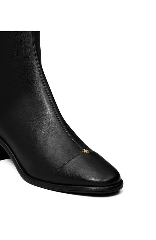 Tory Burch Black Boots With Gold-colored Logo Plate In Perfect Black