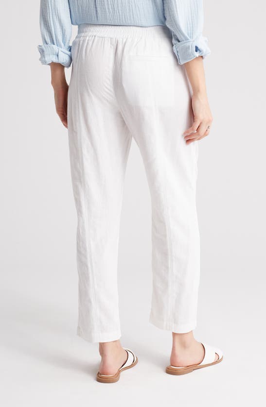 CASLON CASLON® PULL-ON LINEN BLEND CROP PANTS