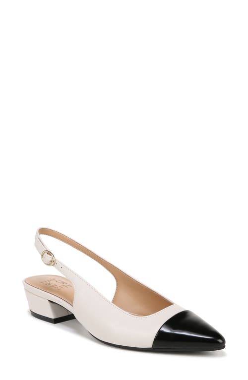 Shop Naturalizer Banks Pointed Toe Slingback Pump In Satin Pearl Leather