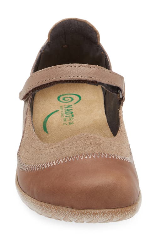 Naot Kire Mary Jane Flat In Bark/almond/stone