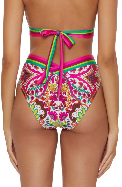 Trina Turk High Waist Bikini Bottoms In Pink Multi