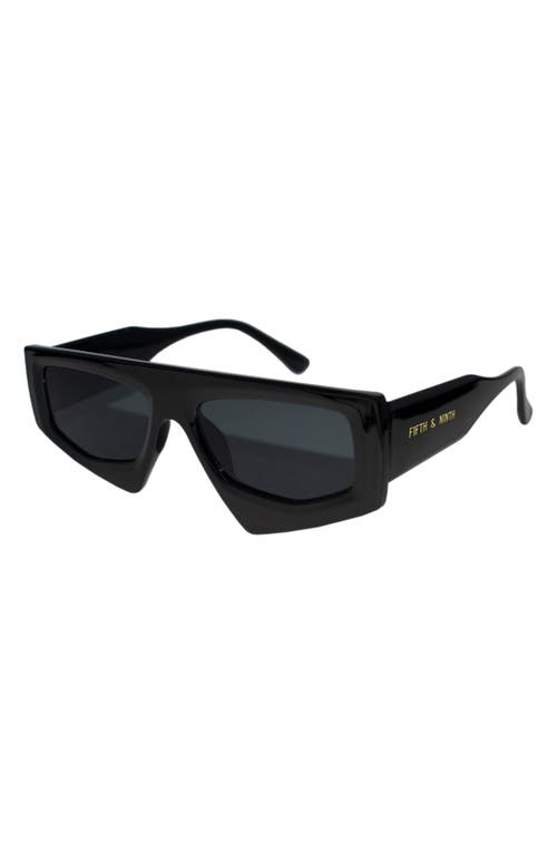 Fifth & Ninth Ivy 54mm Polarized Geometric Sunglasses In Black/black