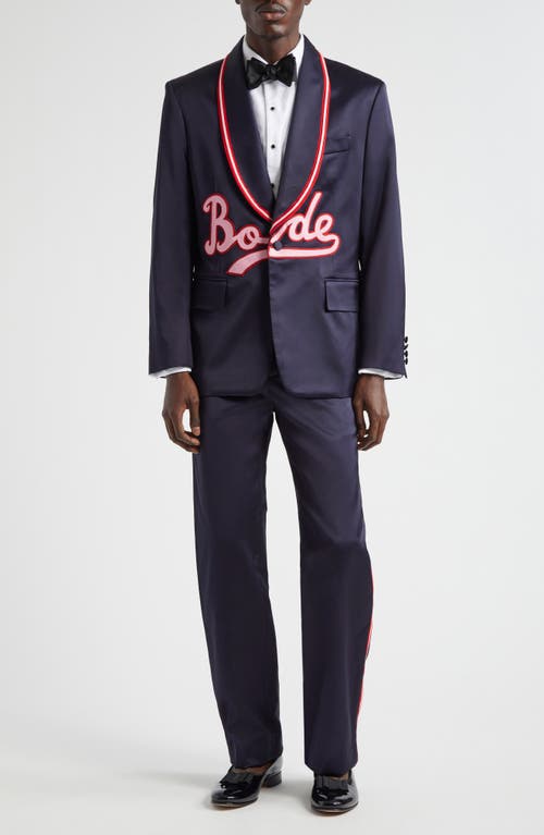 Bode Major League Side Stripe Suiting Trousers In Navy