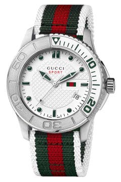 Gucci 'G Timeless' Nylon Strap Watch, 44mm | Nordstrom