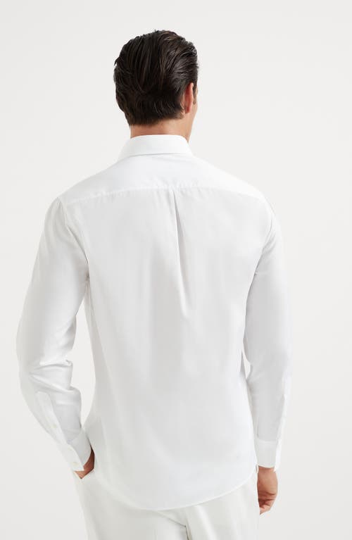 Shop Brunello Cucinelli Twill Shirt In White