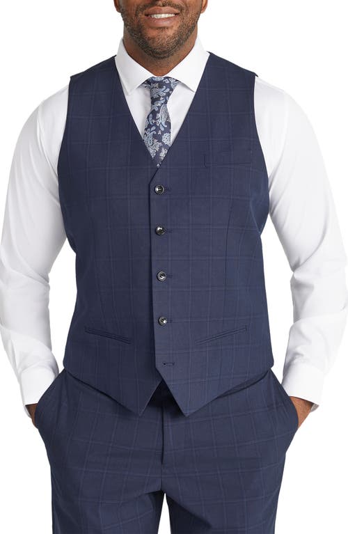 Damon Check Waistcoat in Navy