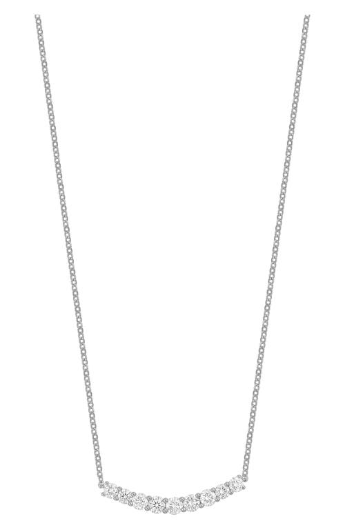 Audrey Diamond Bar Pendant Necklace in 18K White Gold
