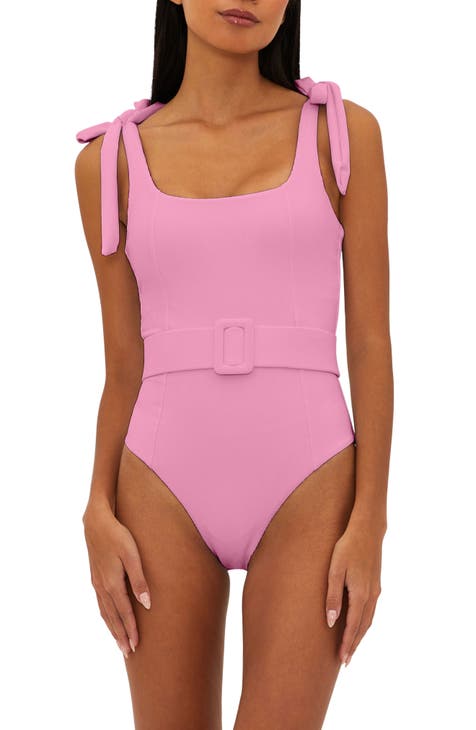 Low Back High Cut Thong Plunging V One Piece Swimsuit – Rose Swimsuits