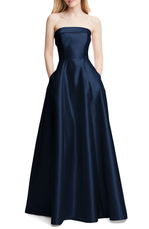Alfred Sung Strapless Cuff Satin Gown at Nordstrom,