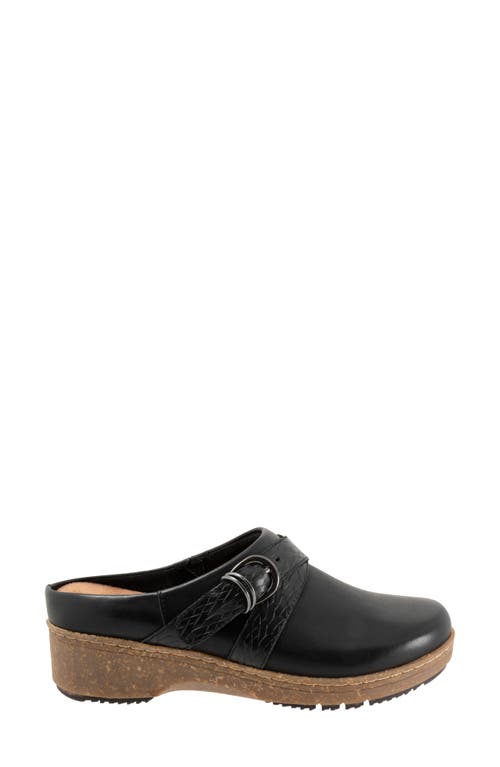 Softwalk ® Asmara Platform Mule In Black Embossed