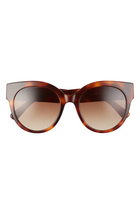 Longchamp 53mm Gradient Round Sunglasses In Havana/ Brown Gradient