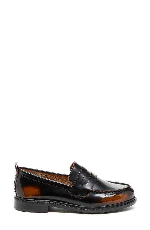 Kelsi Dagger Brooklyn Lens Penny Loafer In Black/cognac