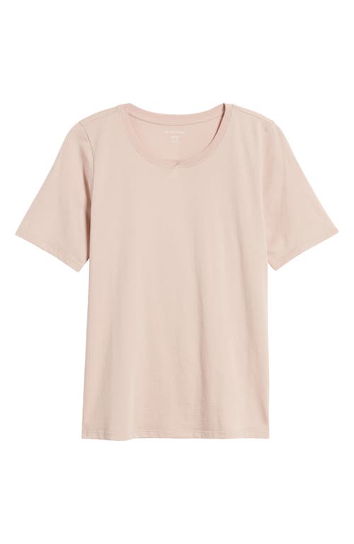 Shop Eileen Fisher Crewneck Organic Cotton Jersey Top In Opal