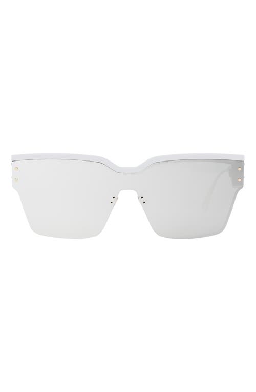 DIOR Club Rectangular Shield Sunglasses in White /Smoke Mirror