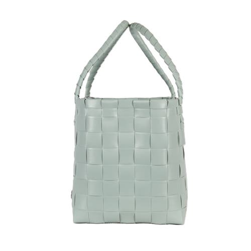 Handed By Paris Recycled Plastic Tote Bag In Grey/green