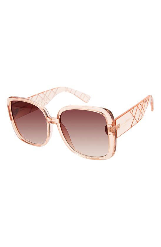 Kurt Geiger 59mm Square Sunglasses In Crystal Blush/ Brown Gradient