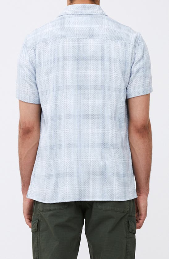 Shop French Connection Barrow Dobby Short Sleeve Button-up Shirt In Blue Combo