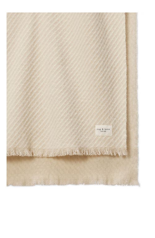 Shop Rag & Bone Joni Stripe Wool Scarf In Oatmeal Ivory