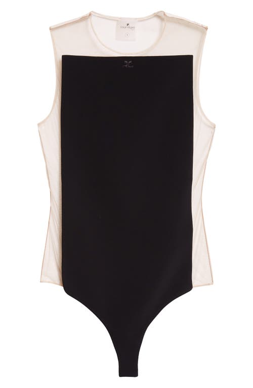 Shop Courrèges Frame Illusion Bodysuit In Sand/black