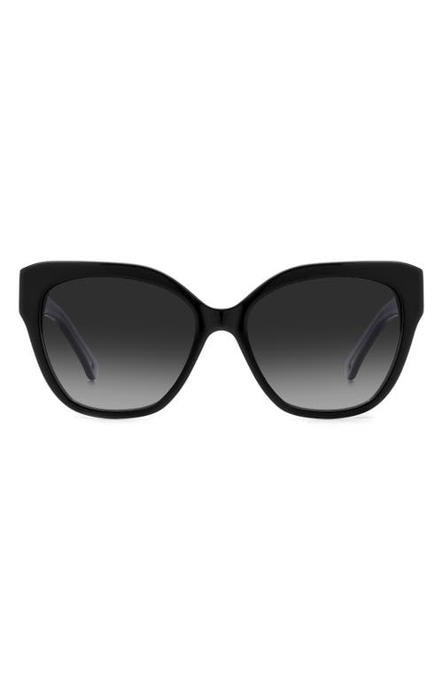 Kate Spade New York savanna 57mm gradient cat eye sunglasses in Black/Grey Shaded at Nordstrom