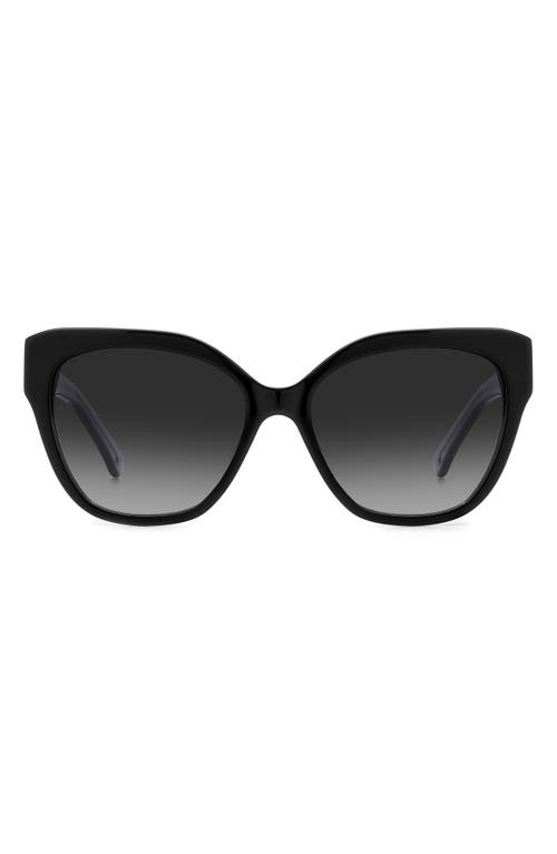 Kate Spade New York Savanna 57mm Gradient Cat Eye Sunglasses In Black/grey Shaded