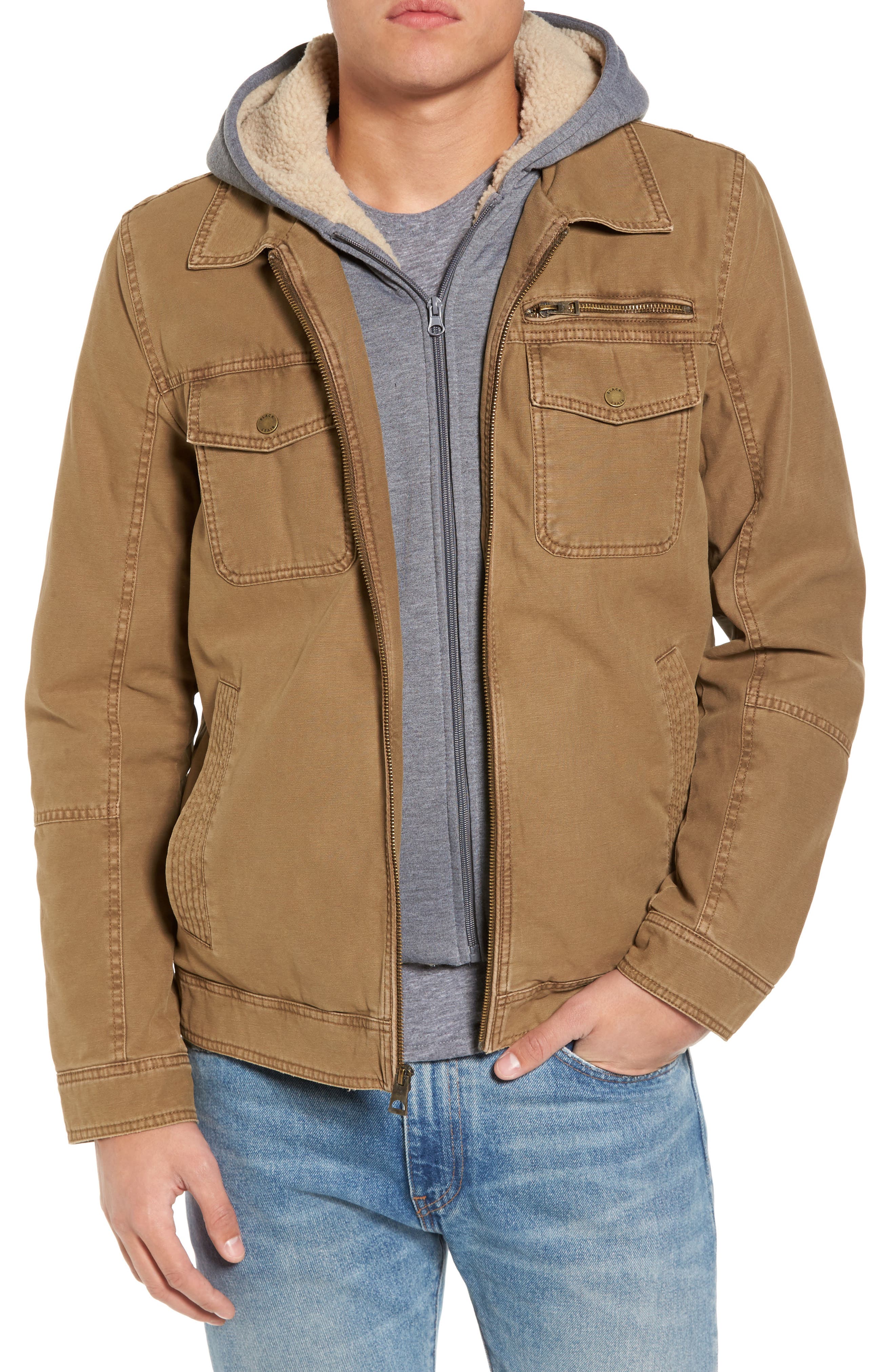 Black Rivet Hooded Trucker Jacket Nordstrom